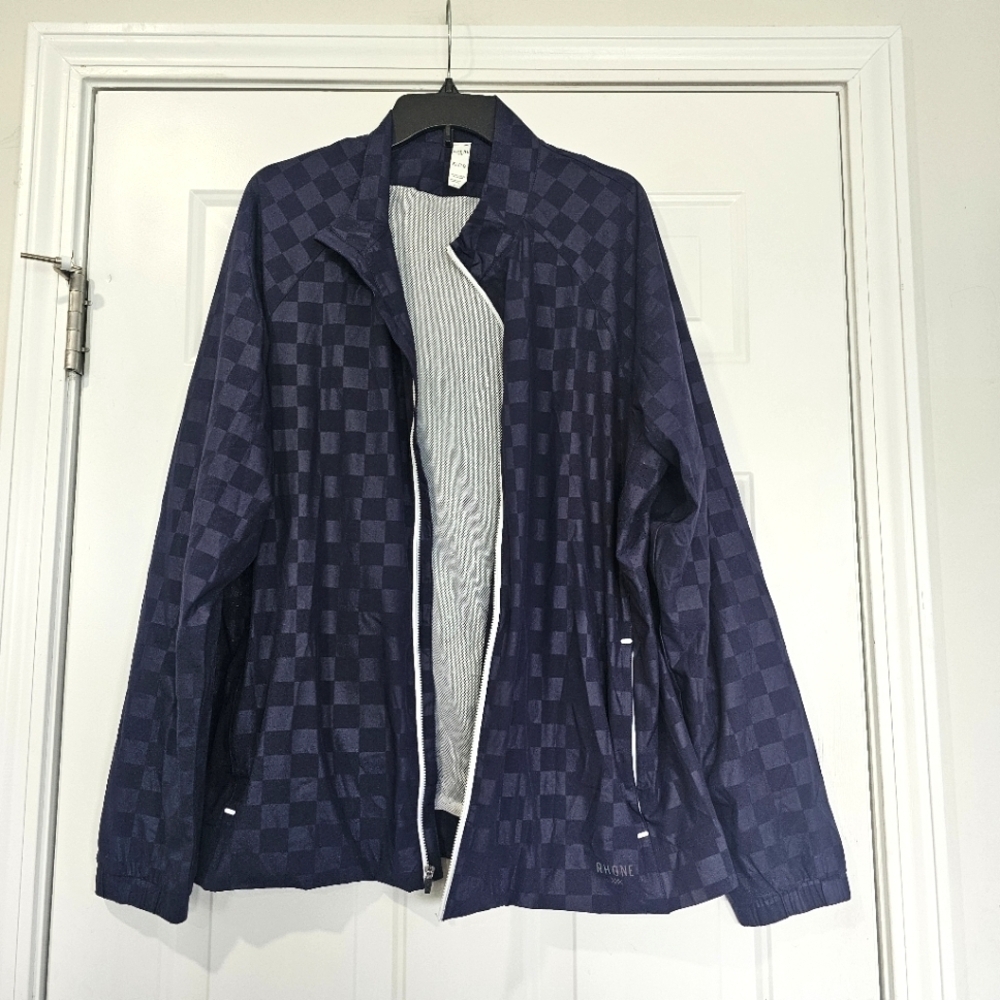 Rhone Blue Checkerd Academy Jacket Size XL
